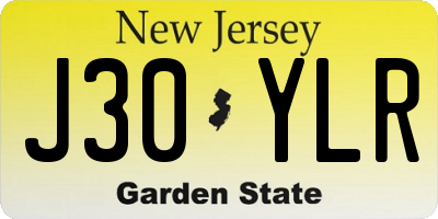NJ license plate J30YLR