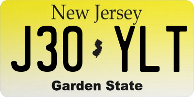 NJ license plate J30YLT