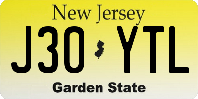 NJ license plate J30YTL