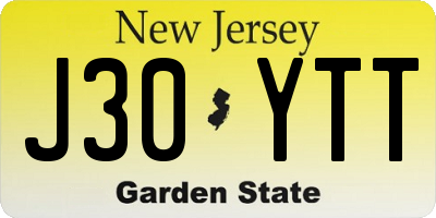 NJ license plate J30YTT
