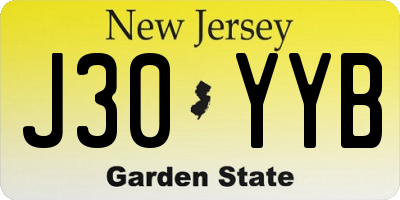 NJ license plate J30YYB