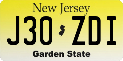 NJ license plate J30ZDI