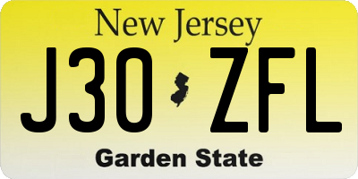 NJ license plate J30ZFL