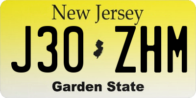 NJ license plate J30ZHM