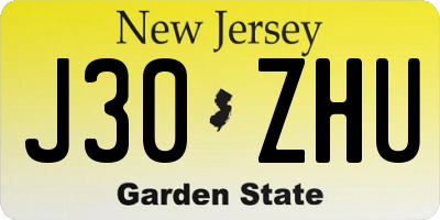 NJ license plate J30ZHU