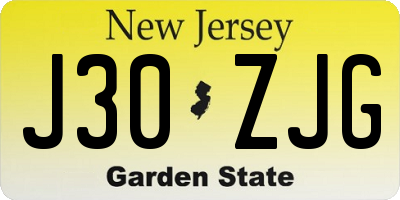 NJ license plate J30ZJG
