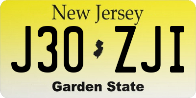 NJ license plate J30ZJI