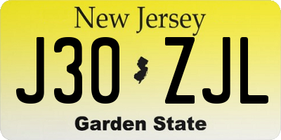 NJ license plate J30ZJL
