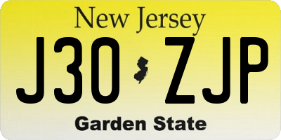 NJ license plate J30ZJP