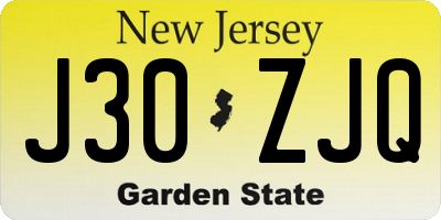 NJ license plate J30ZJQ