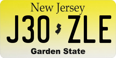 NJ license plate J30ZLE