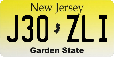 NJ license plate J30ZLI