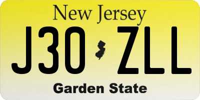 NJ license plate J30ZLL