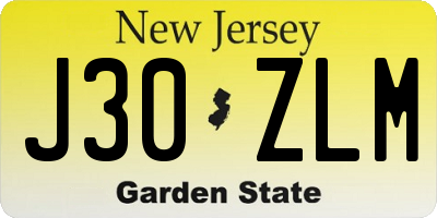 NJ license plate J30ZLM