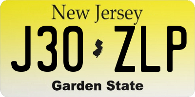 NJ license plate J30ZLP