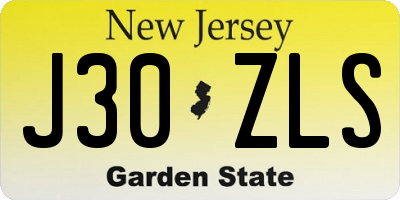 NJ license plate J30ZLS