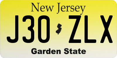 NJ license plate J30ZLX