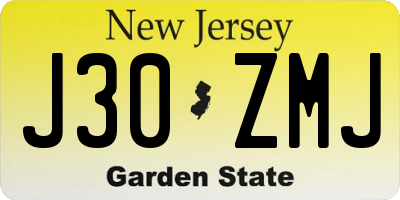 NJ license plate J30ZMJ