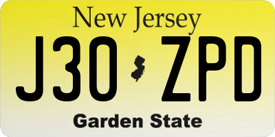 NJ license plate J30ZPD