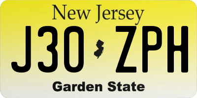 NJ license plate J30ZPH