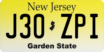 NJ license plate J30ZPI