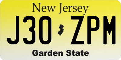 NJ license plate J30ZPM