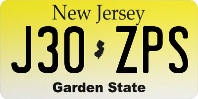 NJ license plate J30ZPS