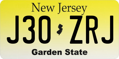 NJ license plate J30ZRJ