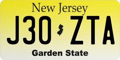 NJ license plate J30ZTA