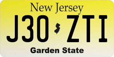 NJ license plate J30ZTI
