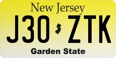 NJ license plate J30ZTK