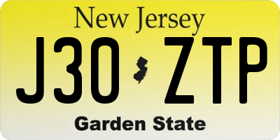 NJ license plate J30ZTP