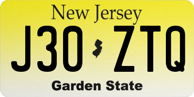NJ license plate J30ZTQ