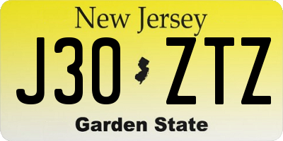 NJ license plate J30ZTZ
