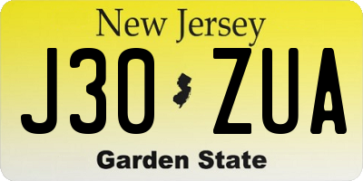 NJ license plate J30ZUA