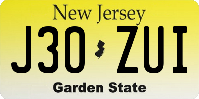 NJ license plate J30ZUI