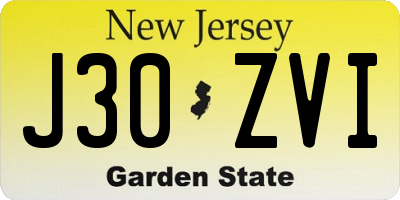 NJ license plate J30ZVI