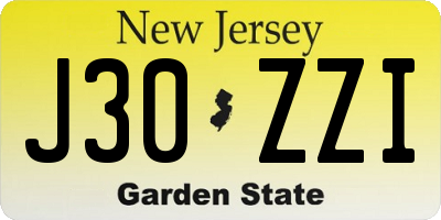 NJ license plate J30ZZI