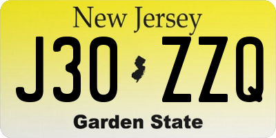 NJ license plate J30ZZQ