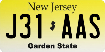 NJ license plate J31AAS
