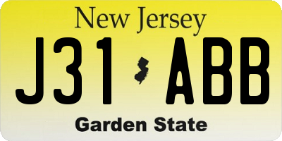 NJ license plate J31ABB