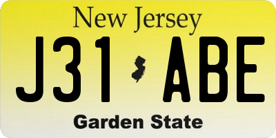 NJ license plate J31ABE