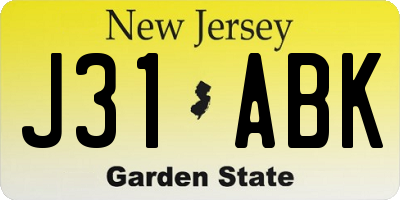 NJ license plate J31ABK