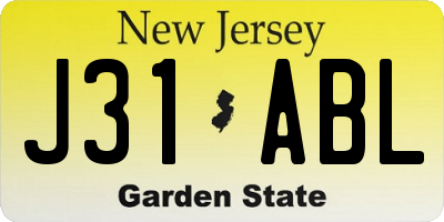 NJ license plate J31ABL