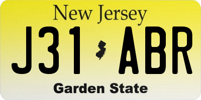 NJ license plate J31ABR