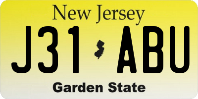NJ license plate J31ABU