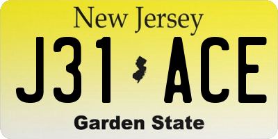 NJ license plate J31ACE