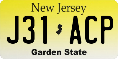NJ license plate J31ACP