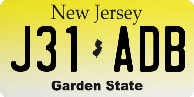 NJ license plate J31ADB