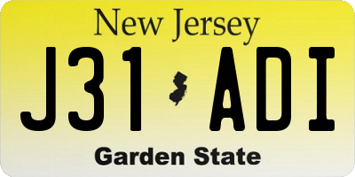 NJ license plate J31ADI